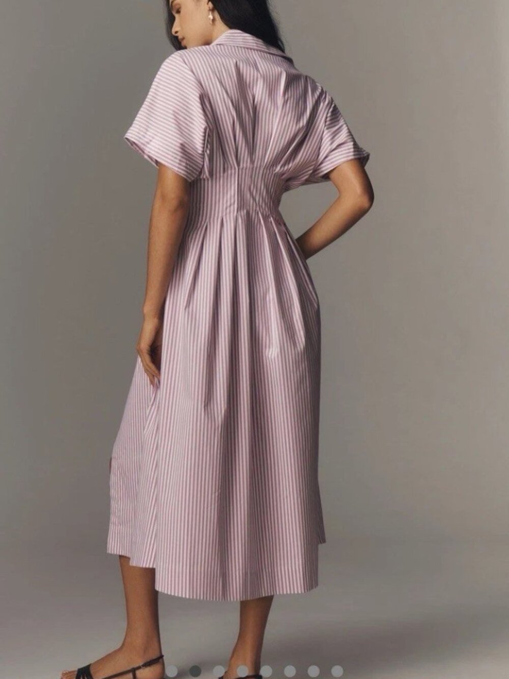Anthropologie The Tobie Shirt Dress by Exquise Purple Stripe Maxi Size XL NWT - Picture 2 of 9